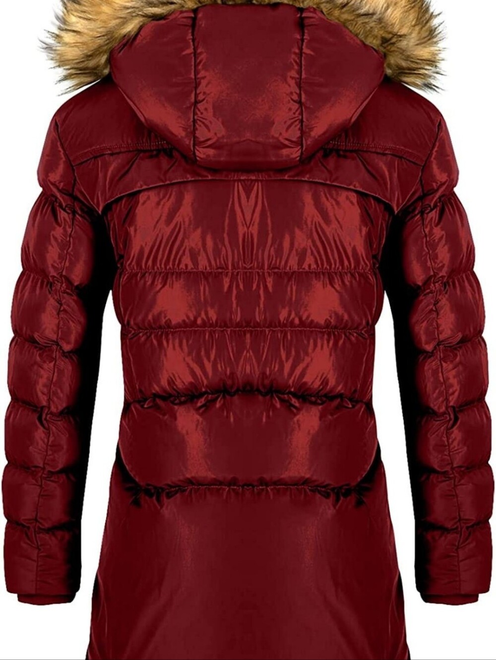 Women's Red Puffer Jacket - Picture 4 of 4